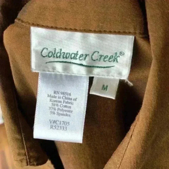 Coldwater Creek Top M brown zip collared career - Picture 7 of 7
